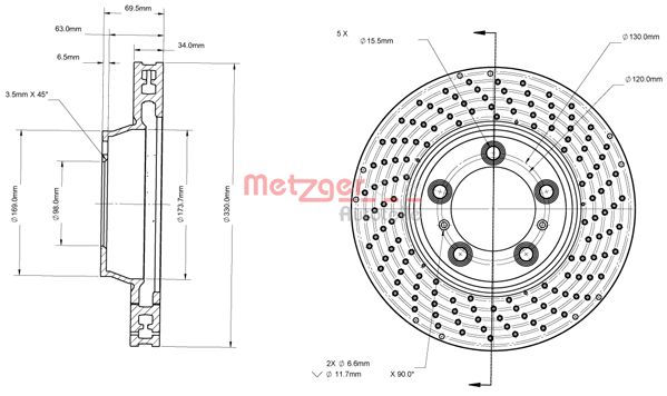 METZGER Első féktárcsa 6110882_METZ